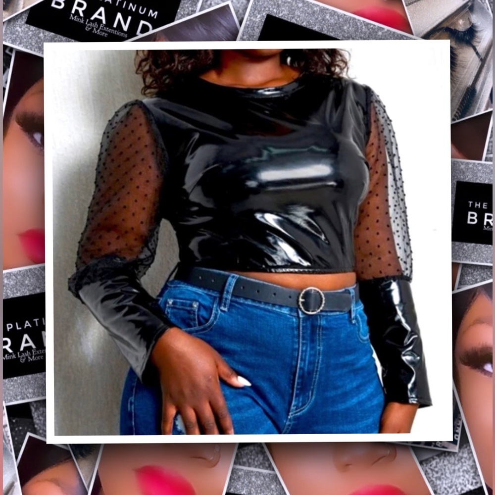 PU LEATHER CROP TOP